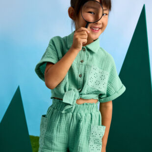 Komplet z szortami ażur