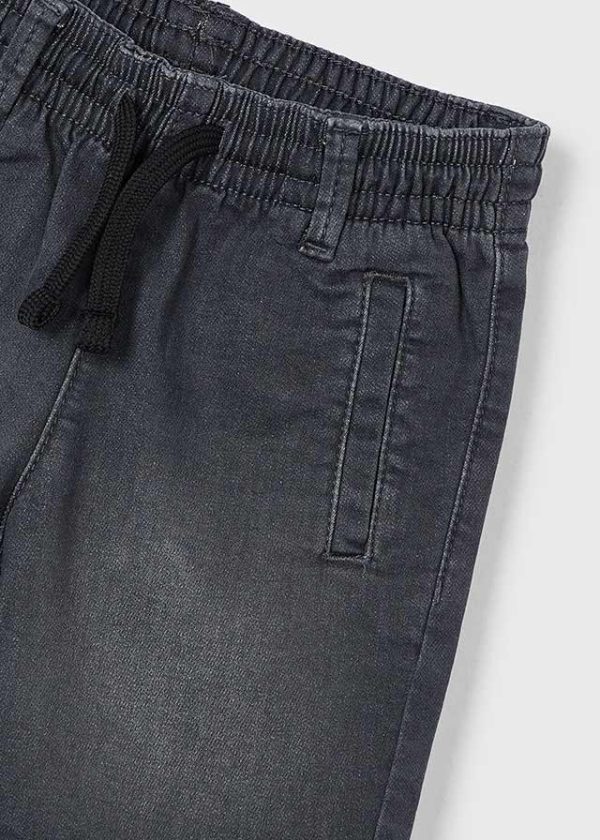Bermudy soft denim jogger - obrazek 4