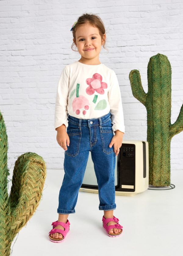 Długie spodnie mom fit