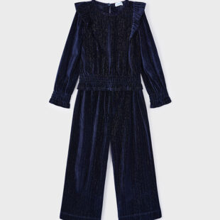 Komplet ze spodniami aksamit