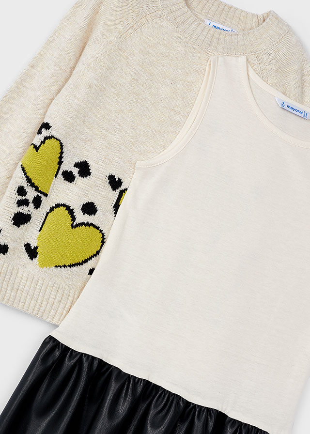 Sukienka łącz. z trykotem - obrazek 3