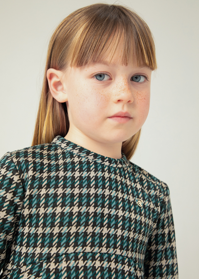 Sukienka dzianinia i żakard - obrazek 2