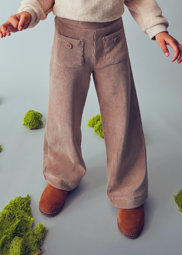 Dzianinowe spodnie sztruks - obrazek 3